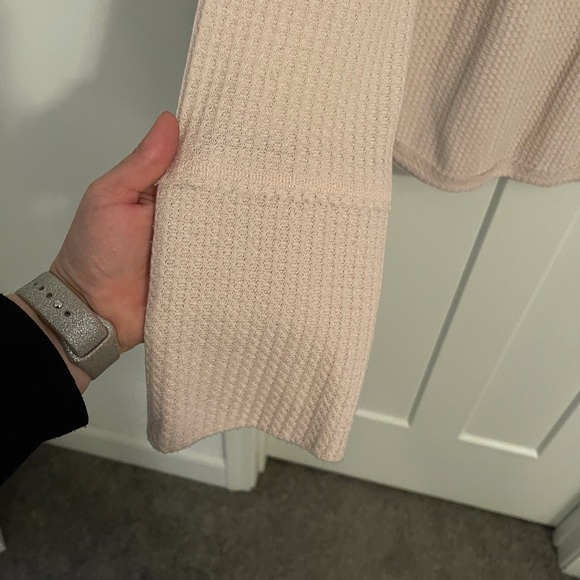 Cream Long Sleeve Waffle Knit - Picture 4 of 7